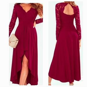 Women's Long Sleeves V-Neck Backless Maxi Dress